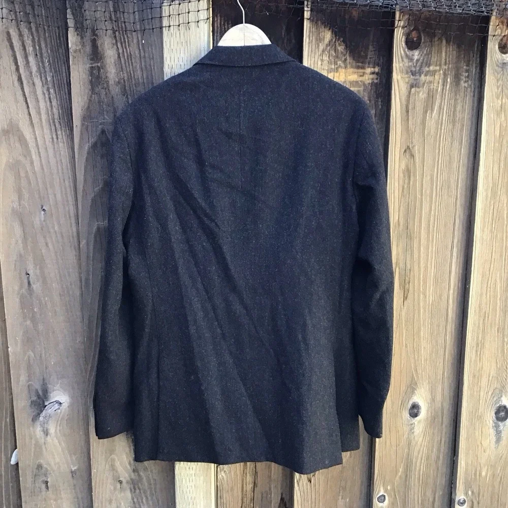 Vintage Polo Ralph Lauren Italy Wool Angora Blazer Sport Coat Charcoal 44L